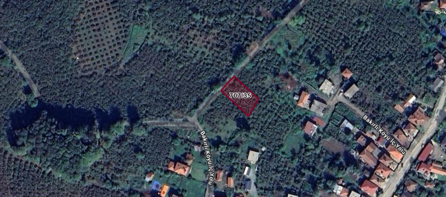 Sakarya Ferizli Bakırlı Mahallesinde Satılık İmarlı Arsa Ada 707 Parsel 35